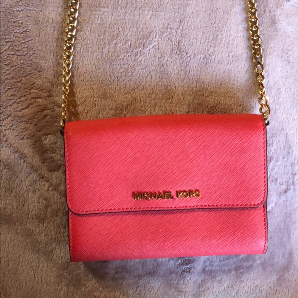Coral Michael Kors mini purse